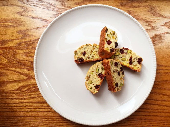 cranberry-pistachio biscotti
