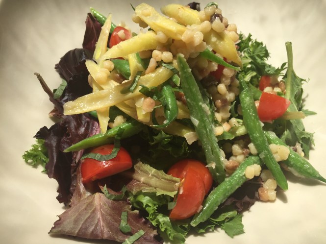 summer bean salad with fregola